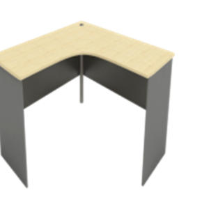 MATIX Table L with side & modesty panel and tubular metal leg