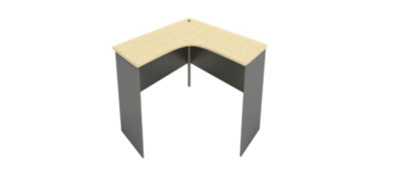 MATIX Table L with side & modesty panel and tubular metal leg