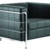 ELO-  PU BLACK 1-SEATER SOFA